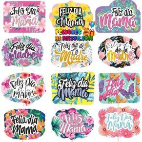 TARJETA PALILLOS FELIZ DIA MAMÁ GRANDE