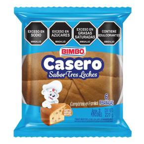 PONQX220GR.CASERO TRES LECHES PQX6.BIMBO
